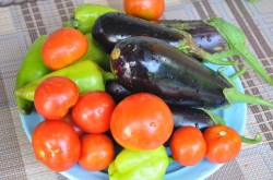 Овощной шашлык Баклажаны с перцем быстро и просто