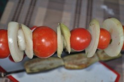 Овощной шашлык Баклажаны с перцем быстро и просто