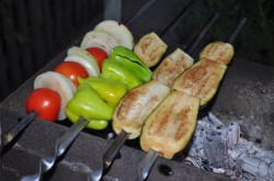 Овощной шашлык Баклажаны с перцем быстро и просто