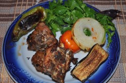 Овощной шашлык Баклажаны с перцем быстро и просто