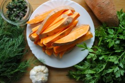 Сладкий батат запеченный в духовке с сыром