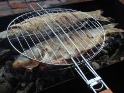 название картинки Рыба на костре на решетке на углях