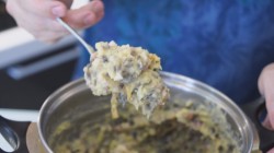 название картинки Блинчики с начинкой из бекона и грибов