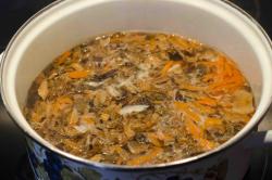 название картинки Вегетарианский борщ без мяса с фасолью и грибами