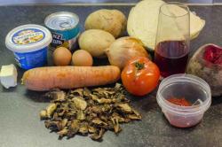 название картинки Вегетарианский борщ без мяса с фасолью и грибами