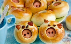 название картинки Булочки поросята в год Кабана-Свиньи