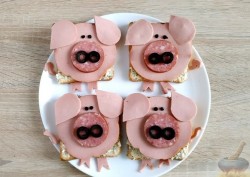 Бутерброды Поросята в год Свиньи-Кабана