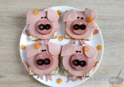 Бутерброды Поросята в год Свиньи-Кабана