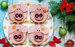 Бутерброды Поросята в год Свиньи-Кабана