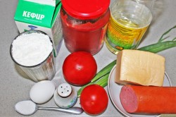 название картинки Быстрая пицца на кефире без сметаны на сковороде