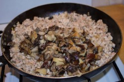 Пирожки из быстрого теста на сковороде с грибами и курицей