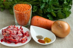 Чечевица с овощами