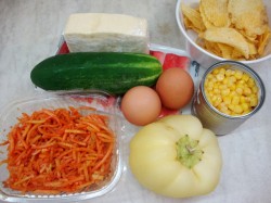 Салат Цветик Семицветик с корейской морковкой