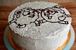 название картинки Детский торт Смешарики из крема