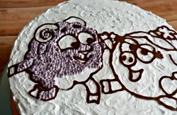 название картинки Детский торт Смешарики из крема