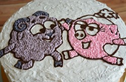 название картинки Детский торт Смешарики из крема