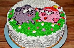 название картинки Детский торт Смешарики из крема