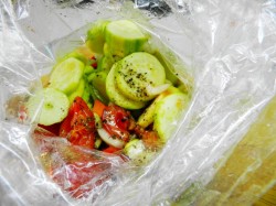 Диетическая кабачковая икра в рукаве