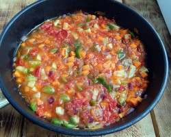 Домашняя лапша с овощами