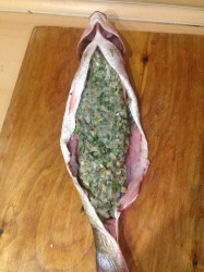 Белый амур запеченный в духовке фаршированный