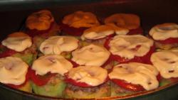 название картинки Кабачки фаршированные мясом запеченные в духовке