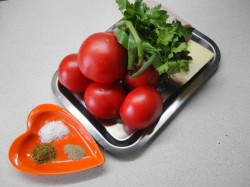 Фаршированные помидоры с ветчиной и сыром