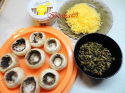 Фаршированные шампиньоны запеченные с сыром в духовке