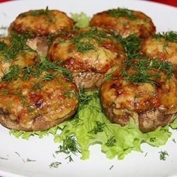 Фаршированные шляпки шампиньончиков