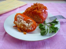 Фаршированный перец запеченный в духовке с мясом - шаг 6