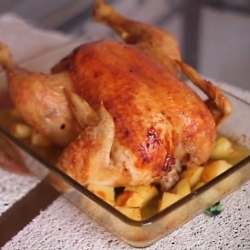 Фаршированный петушок в духовке новогодний