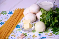 Фетучини с грибами