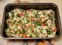 название картинки Филе тилапии с сыром и луком в духовке