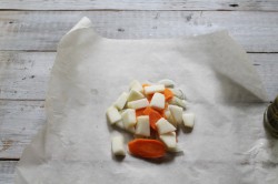 название картинки Филе трески с кабачками луком помидорами в духовке