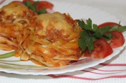 Гнёзда из макарон с мясным фаршем - шаг 6