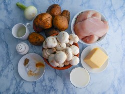 Гратен с курицей и грибами