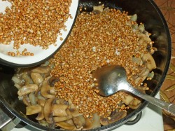 название картинки Гречка с грибами и луком