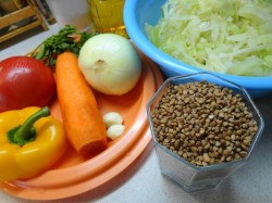 название картинки Гречка с капустой и овощами