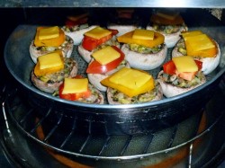 Грибы с сыром томатами в духовке