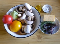 Грибы с сыром томатами в духовке