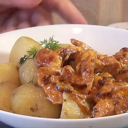 Жареное куриное филе на сковороде с луком