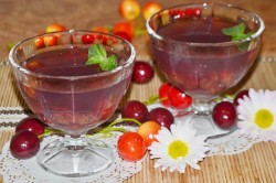 название картинки Желе вишневое на воде с желатином