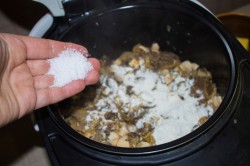 название картинки Жульен в мультиварке с курицей и грибами