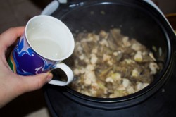 название картинки Жульен в мультиварке с курицей и грибами