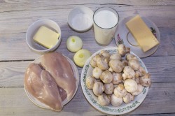 название картинки Жульен в горшочке с курицей и грибами