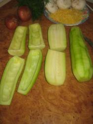 название картинки Кабачков в духовке с фаршем и грибами