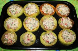 Кабачки фаршированные грибами в духовке