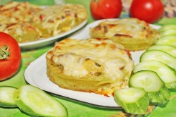 Кабачки фаршированные грибами в духовке