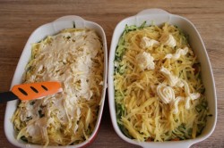 название картинки Кабачки с фаршем и картофелем в духовке