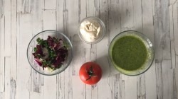 Салат капрезе с бурратой и песто