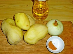 Картофель, запеченный с луком в духовке